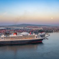 Queen Mary 2 Meets her sister for the first itme in 20 years at The Port of Long Beach CA
